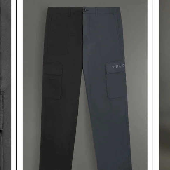 COS + YEBOAH Men’s Black Gray Two Tone Cargo Pants Size 28R NWOT!